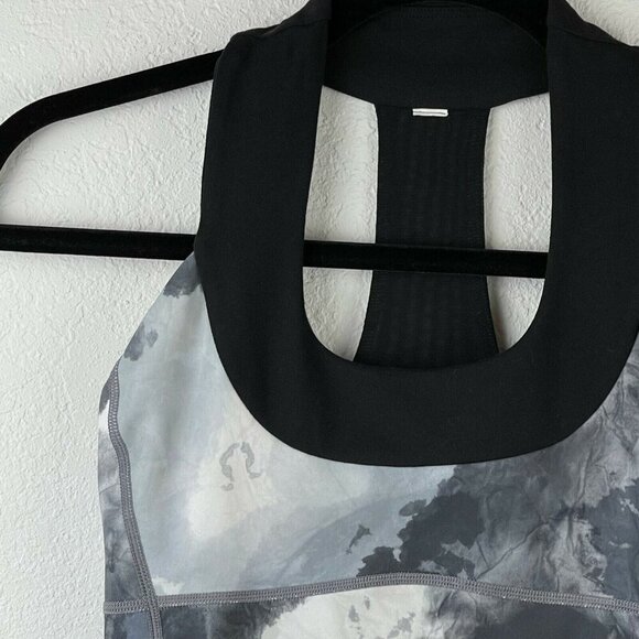 Lululemon Tank Top Women's Sz 4 Scoop Neck Racerback Athletic Workout Gray/Black - Picture 6 of 11